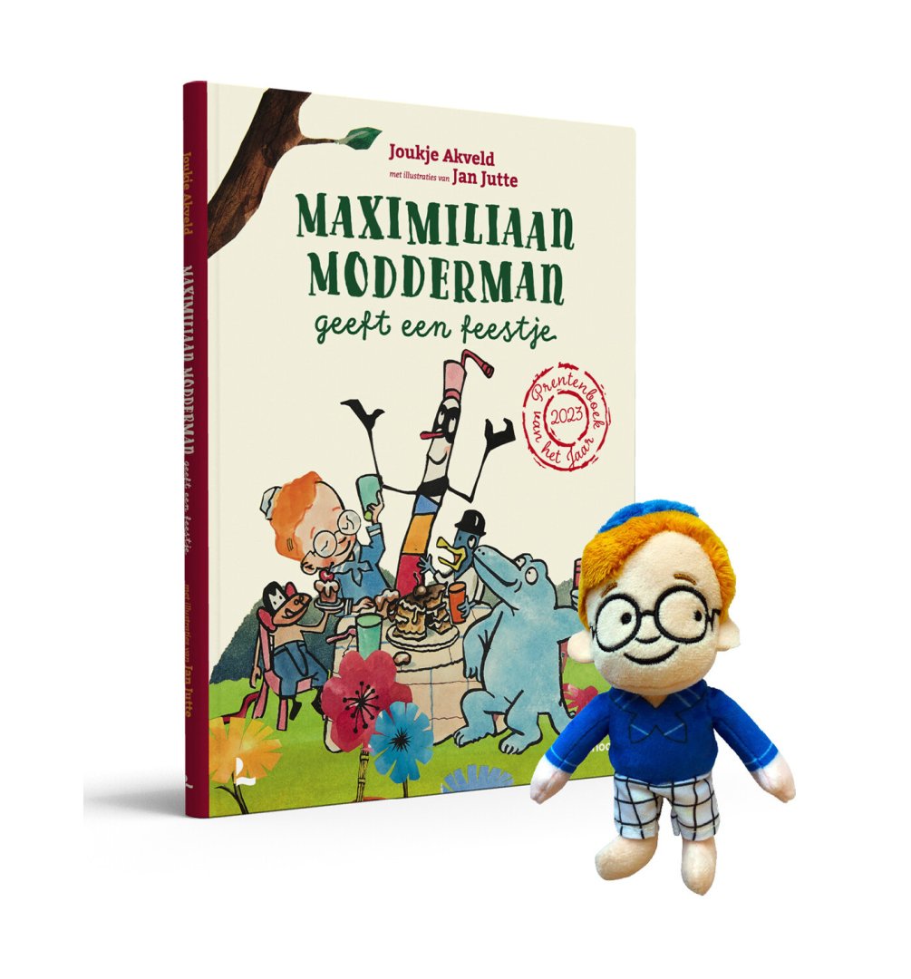 Joukje Akveld - Maximiliaan Modderman geeft een feestje (met voorleesknuffeltje)