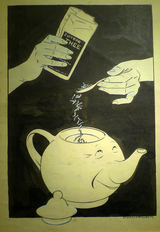Piet van der Hem - Zuivere thee, politieke kunst, gemengde techniek