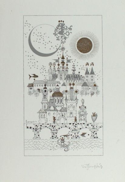 Svengsbir, Jiri. - Zonder titel. (Stadsgezicht).