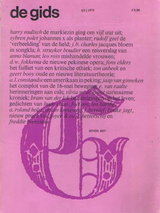 Constandse, H. Mulisch e.a. (redactie), A.L. - De Gids. Algemeen Cultureel Maandblad. Honderdvijfendertigste jaargang, 1972 no. 1/2