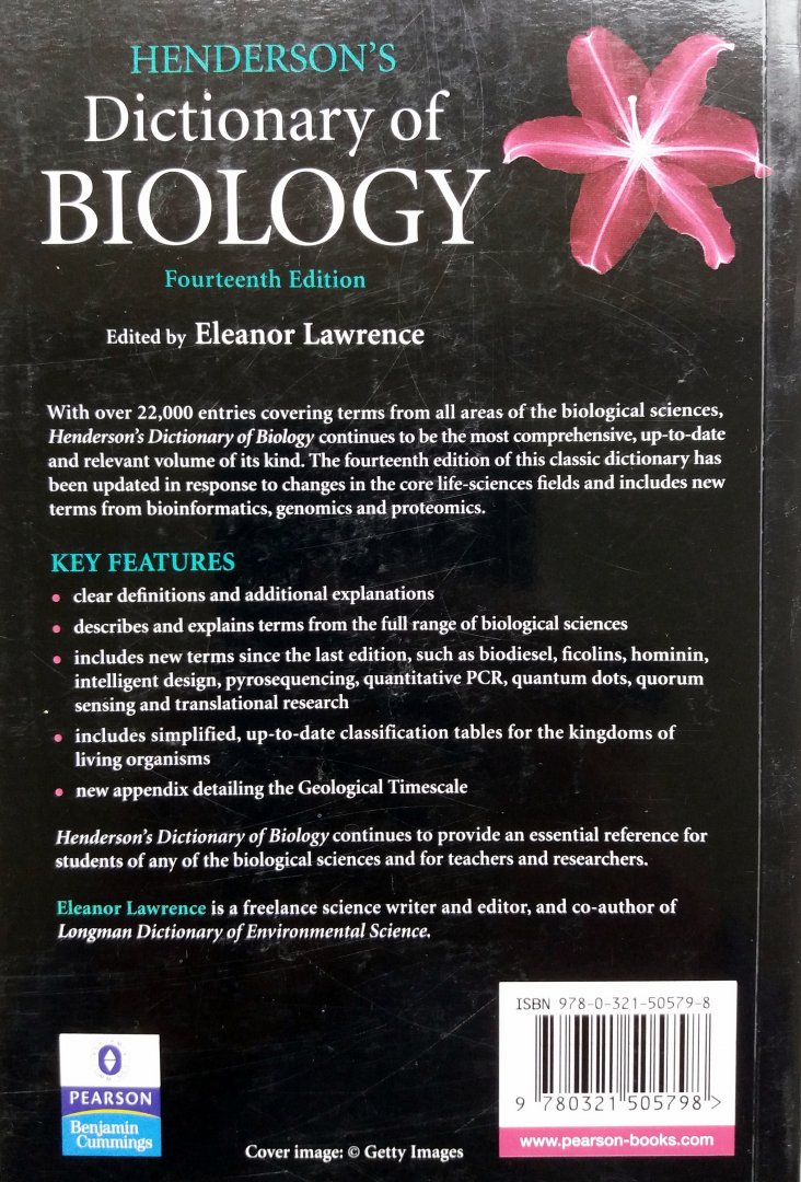 Lawrence, Eleanor (Ed.) - Henderson's Dictionary of Biology (ENGELSTALIG)
