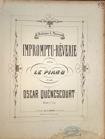Quénescourt, Oscar: - Impromptu - rêverie pour le piano