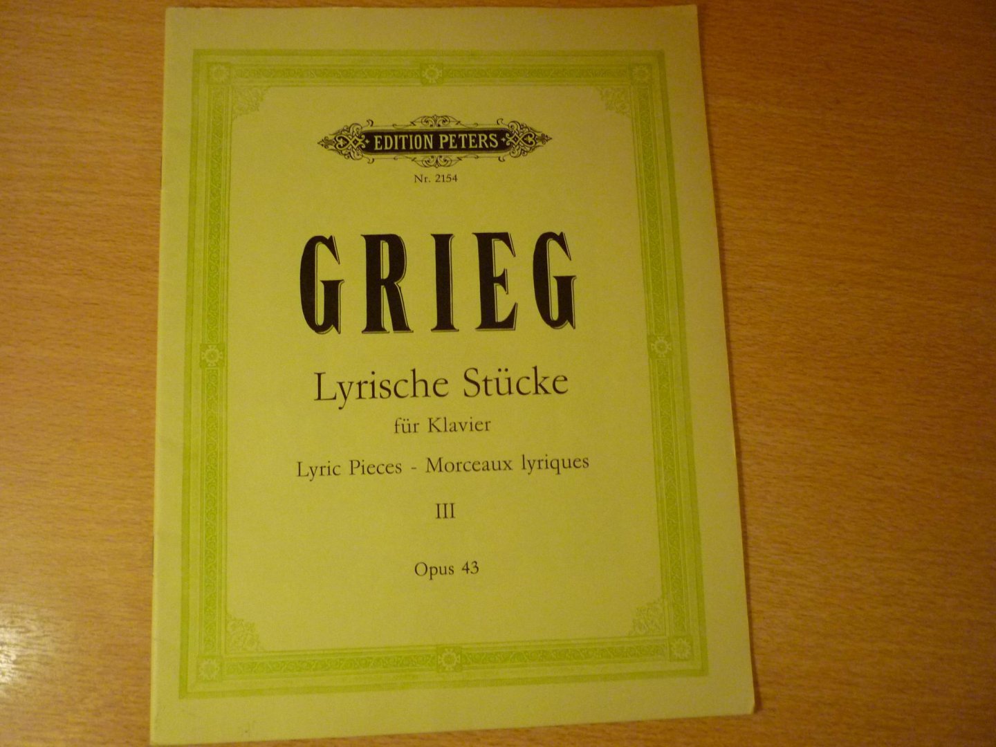 Grieg - Lyrische Stucke fur Klavier - deel III; Opus 43