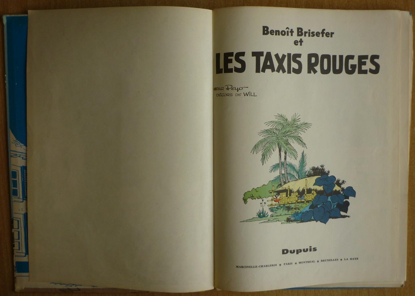 Peyo   Will - Benoit Brisefer  Les Taxis Rouges