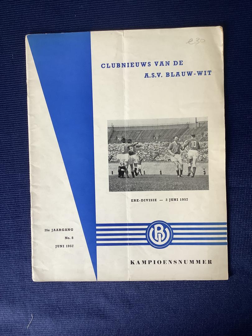 Blauw wit Amsterdam - Blauw wit kampioensnummer 1952