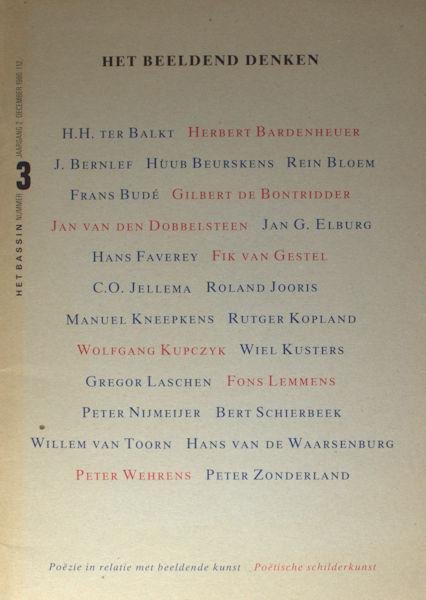 Bontridder, Gilbert de (red.). - Het Bassin. Het beeldend denken.