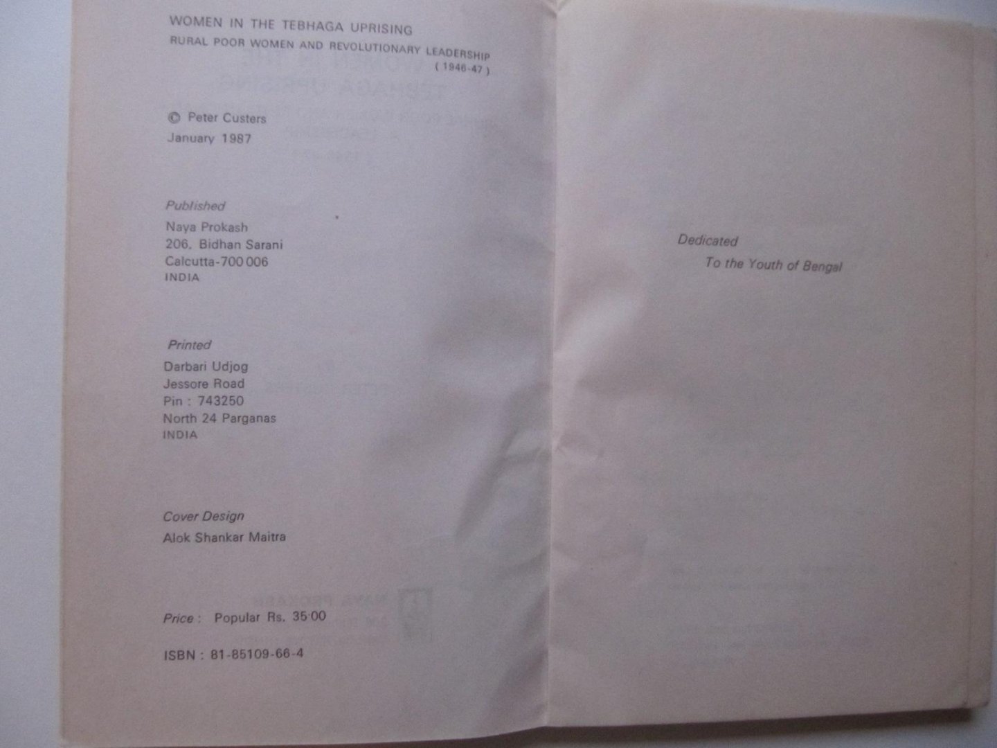 Peter Custers - Women in Tebagha Uprising - Rural Poor Women and Revolutionary Leadership