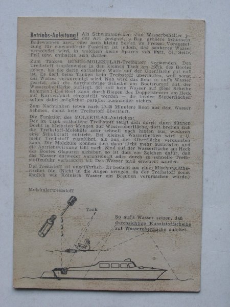 Folder - Kaart van Busch Plastic, West Germany, modelbootjes