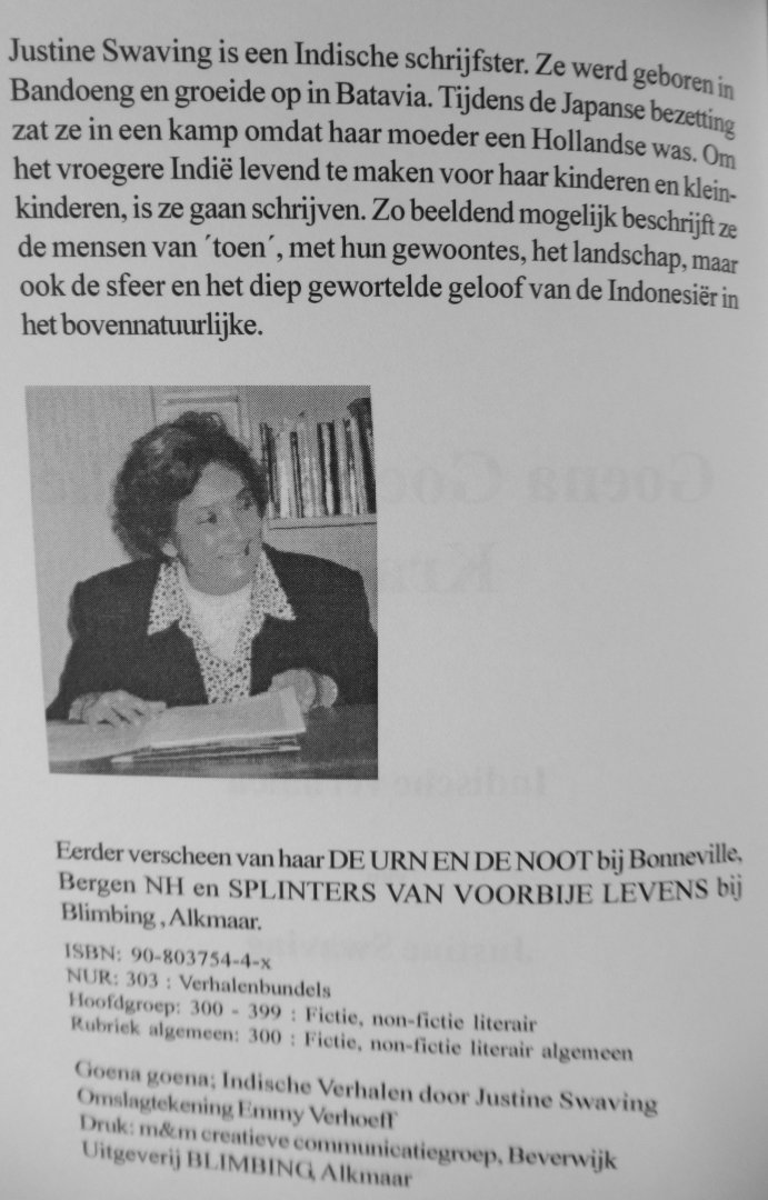 Swaving, Justine - Goena goena