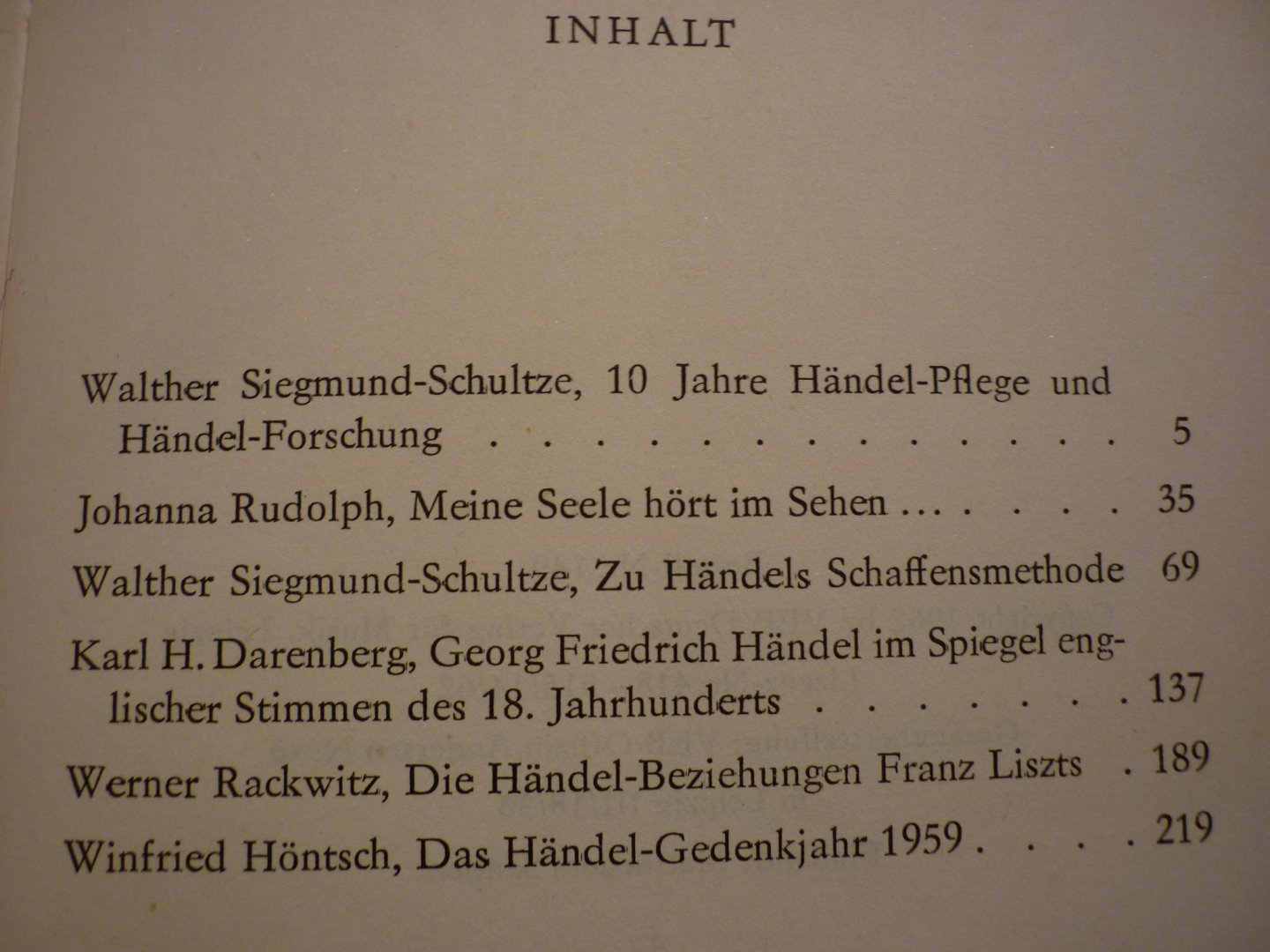 Händel; Georg Friedrich (1685–1759) - Jahrbuch 7./8. jahrgang 1961/62; herausgegeben von der Georg-Friedrich-Händel-Gesellschaft