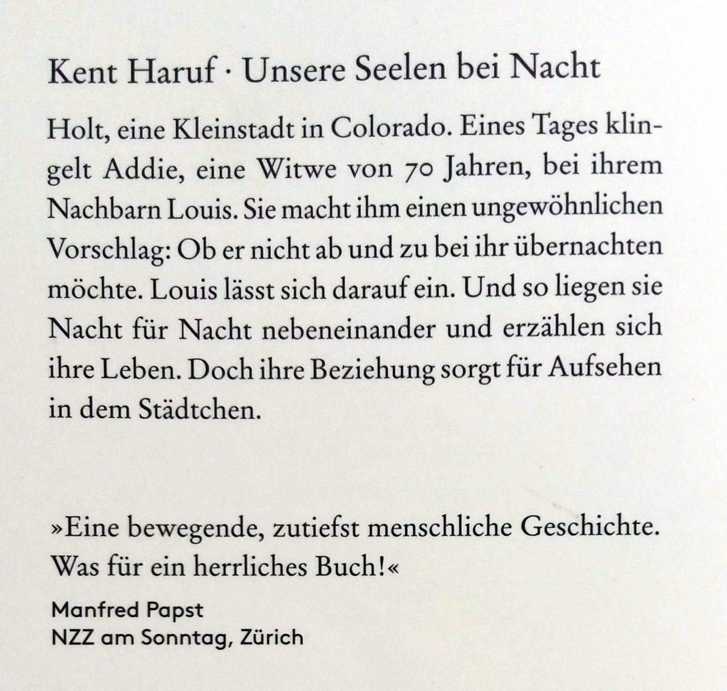 Haruf, Kent - Unsere Seelen bei Nacht (DUITSTALIG)