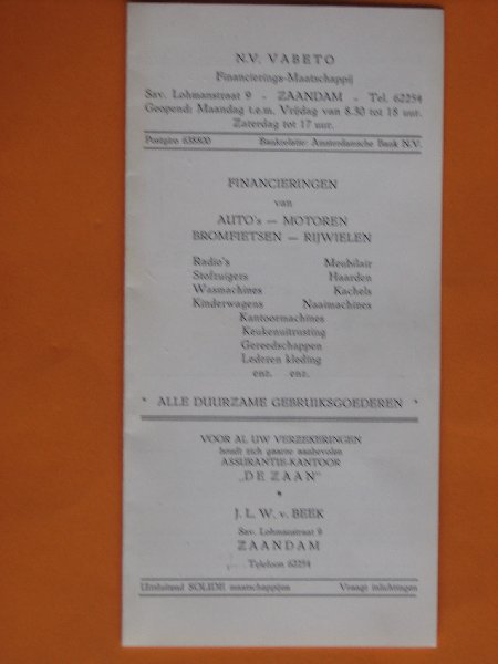  - Huurkoopovereenkomst 1961