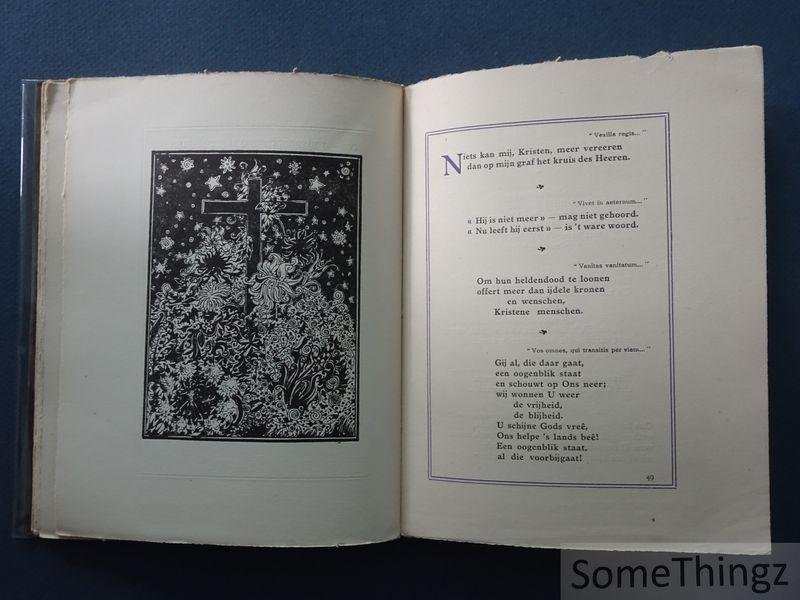 Mortier R.V. gewezen krijgsaalmoezenier. - Grafrijmpjes voor onze gesneuvelde jongens 1914-1919. [Met bijbehorend inlegblad.]