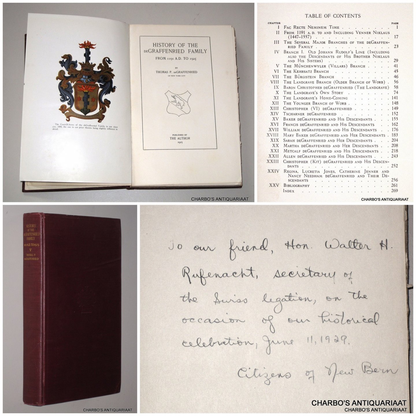 DEGRAFFENRIED, THOMAS P., - History of the deGraffenried family from 1191-1925.