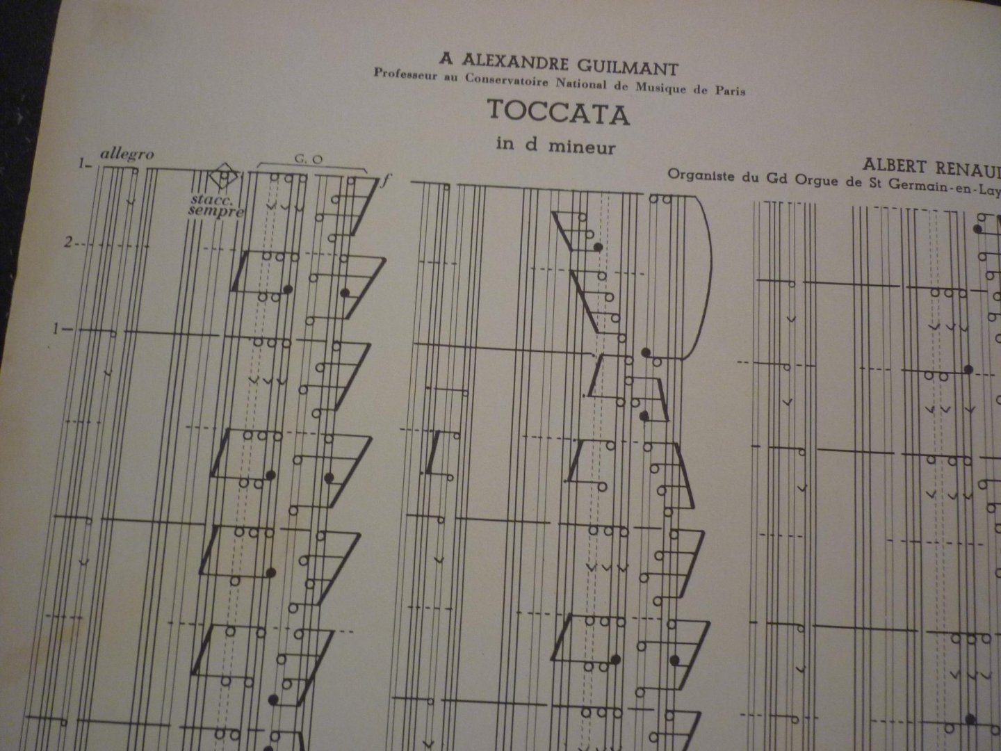 Renaud; Albert - Toccata in d min. - Op. 108 nr. 1 /  Klavarskribo