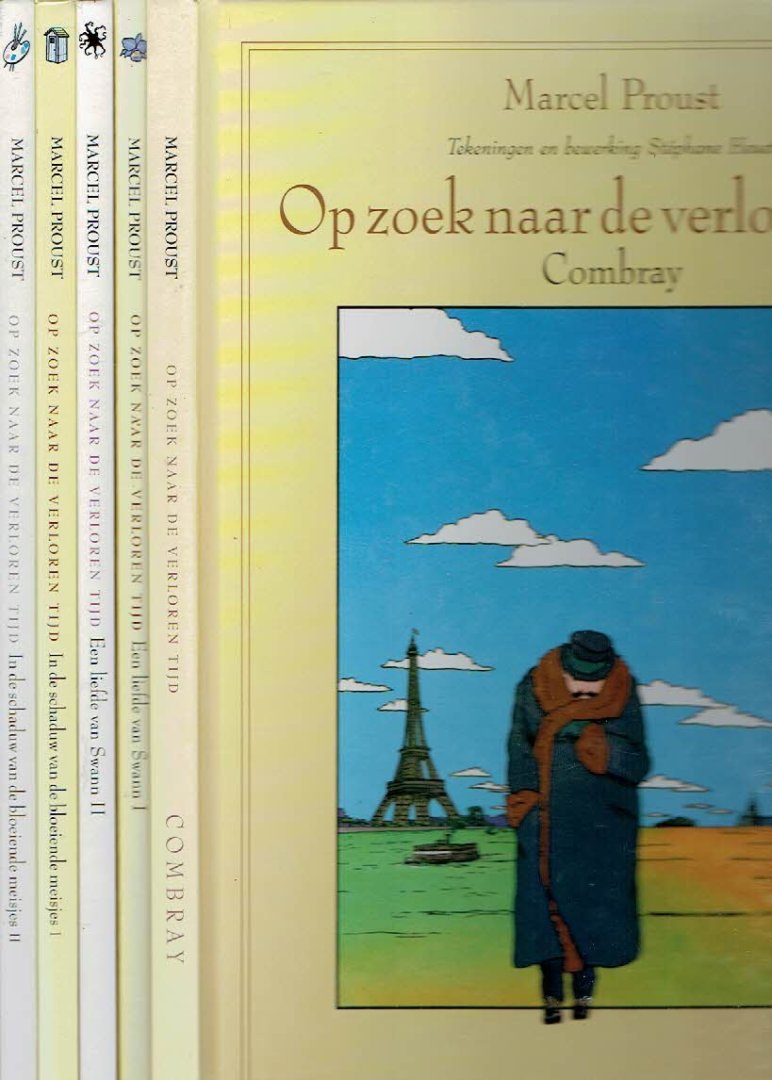 PROUST, Marcel - Stéphane HEUET - Op zoek naar de verloren tijd  - Combray - Een liefde van Swann, deel 1 & 2 - In de schaduw van de bloeiende meisjes, deel 1 & 2. - [5 delen].