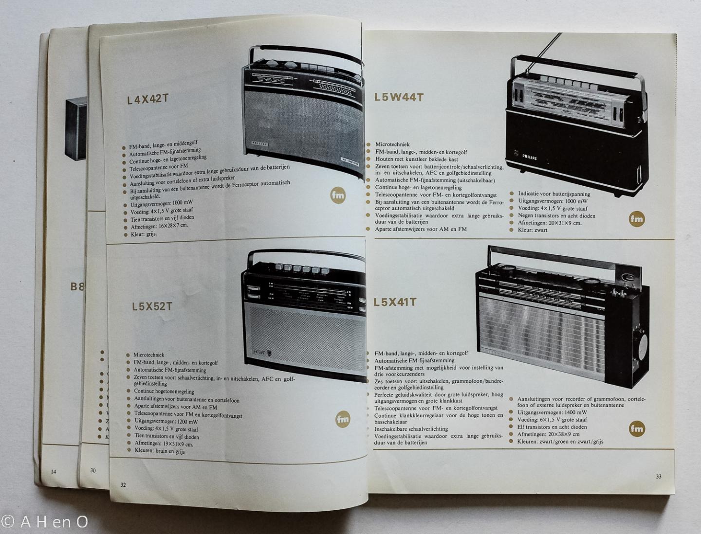 Philips Gloeilampenfabrieken Nederland n.v., Eindhoven - Philips  1965-1966 - Radio, Autoradio, Grammofoons. Bandrecorders, Elektro-akoustische apparatuur, bouwdozen