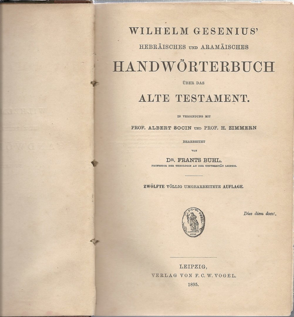  - Wilhelm Gesenius` Hebräisches und Aramaisches Handwörterbuch