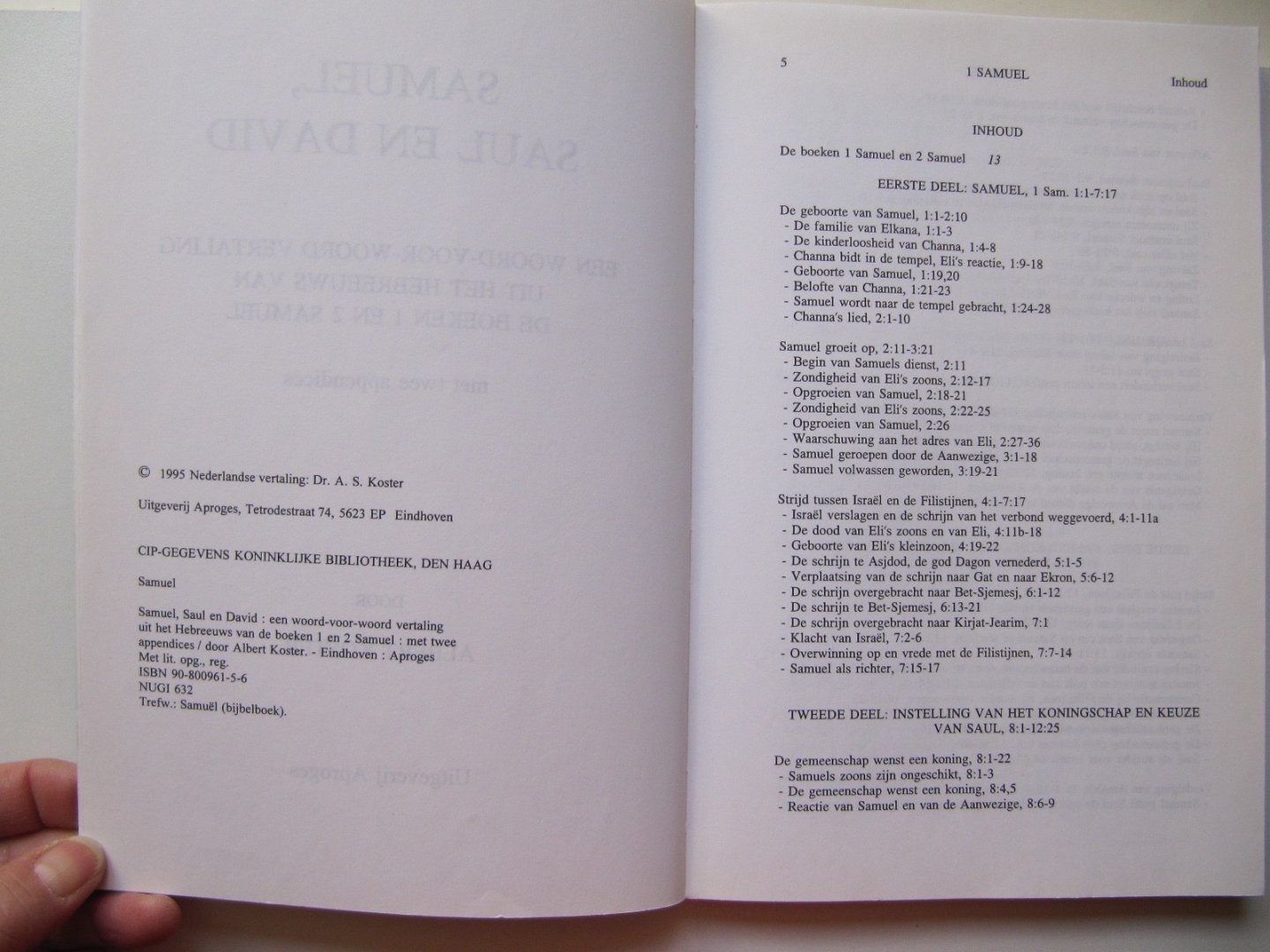 Albert Koster - Samuel, Saul en David / druk 1