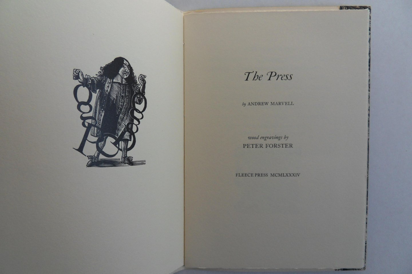 Marvell, Andrew. - The Press that villainous Engine. [ Beperkte oplage van 250 exemplaren ].