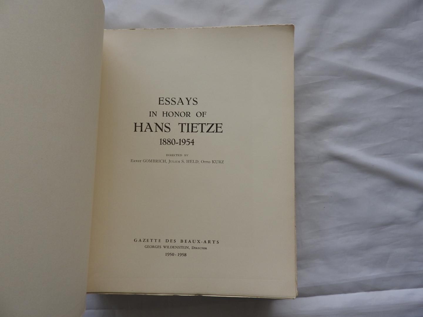 Gombrich, E.H. with Julius Held and Otto Kurz, - Essays in Honor of Hans Tietze 1880-1954.