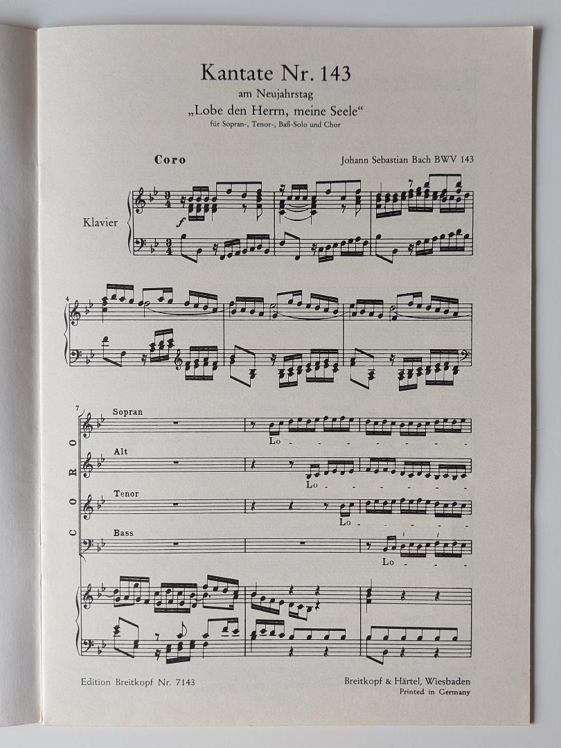 Bach, J.S. - Kantate BWV 143. Lobe den Herrn, meine Seele