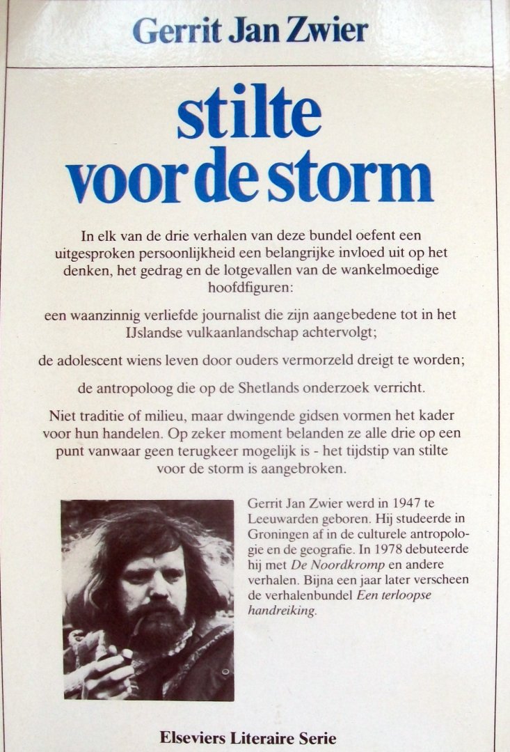 GERESERVEERD VOOR KOPER Zwier, Gerrit Jan - Stilte voor de storm