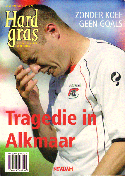 Diverse auteurs - Hard Gras nr. 59, voetbaltijdschrift voor lezers, april 2008, 128 pag. paperback  met o.a. Tragedie in Alkmaar,  goede staat