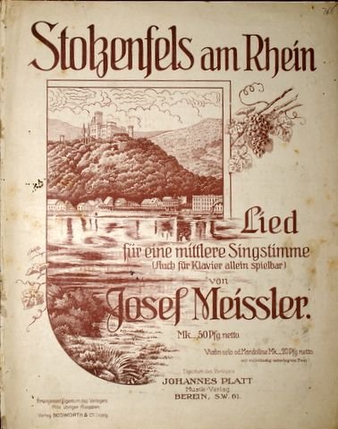 Meissler, Josef: - Stolzenfels am Rhein. Lied für eine mittlere Stimme [mit Klavier]