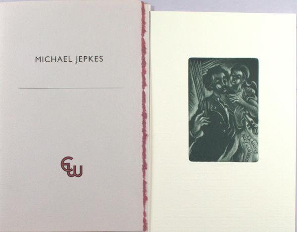 Jepkes. Michael. - Michael Jepkes: Drie etsen en zes mezzotinten exlibris van de platen gedrukt.