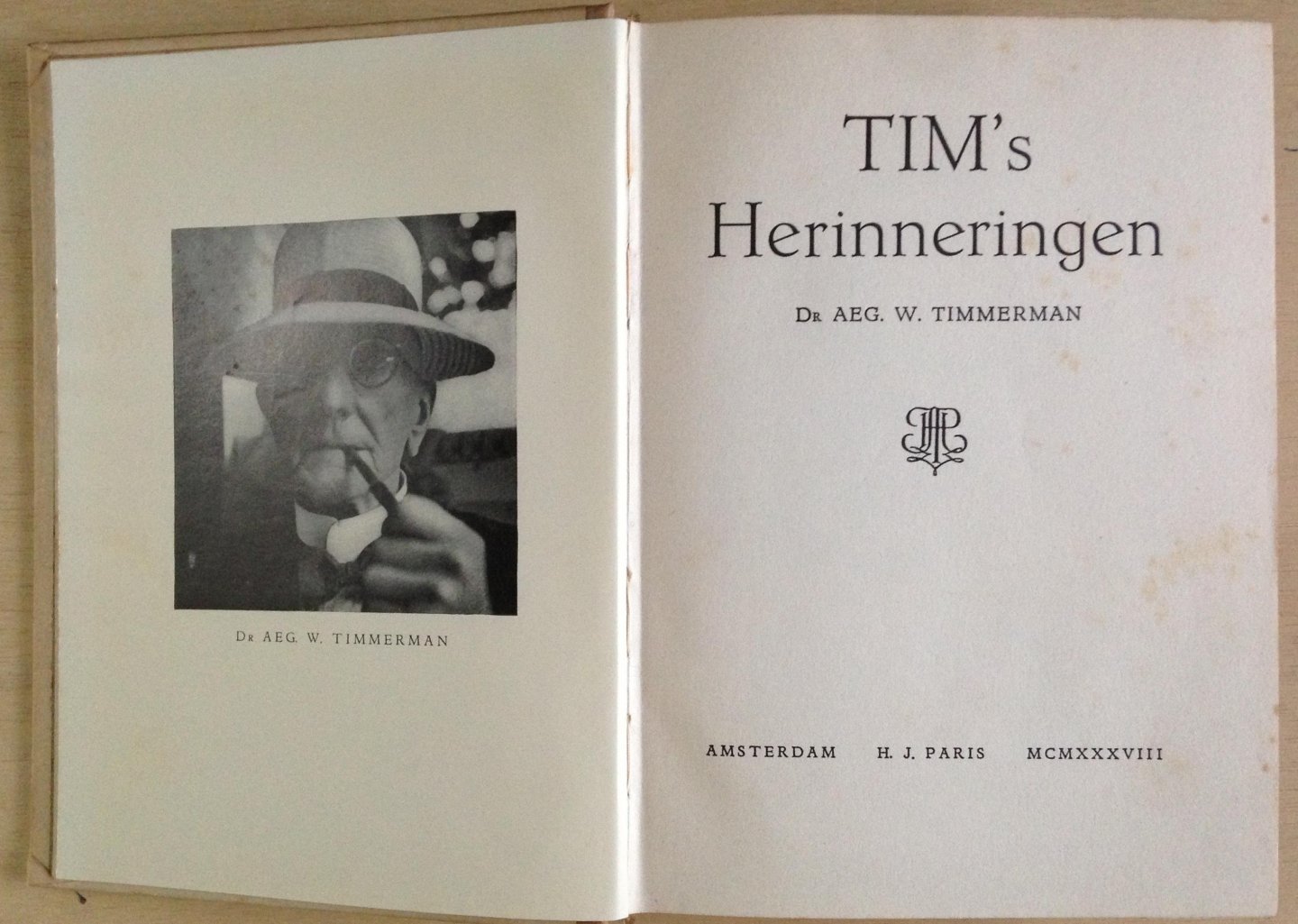 Timmerman, Dr. Aeg. W. - TIM's Herinneringen