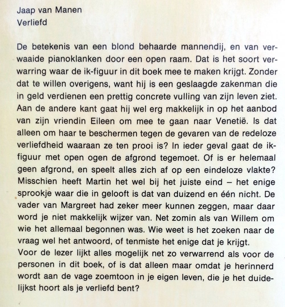 Manen, Jaap van - Verliefd (Ex.1)