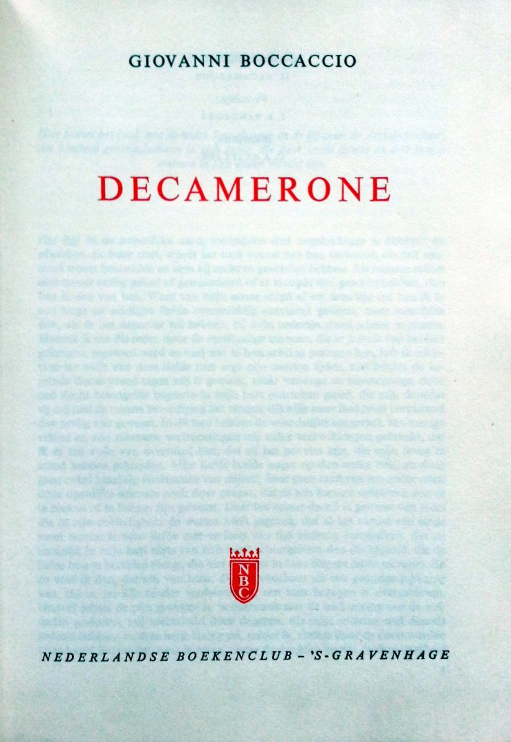 Boccaccio, Giovanni - Decamerone