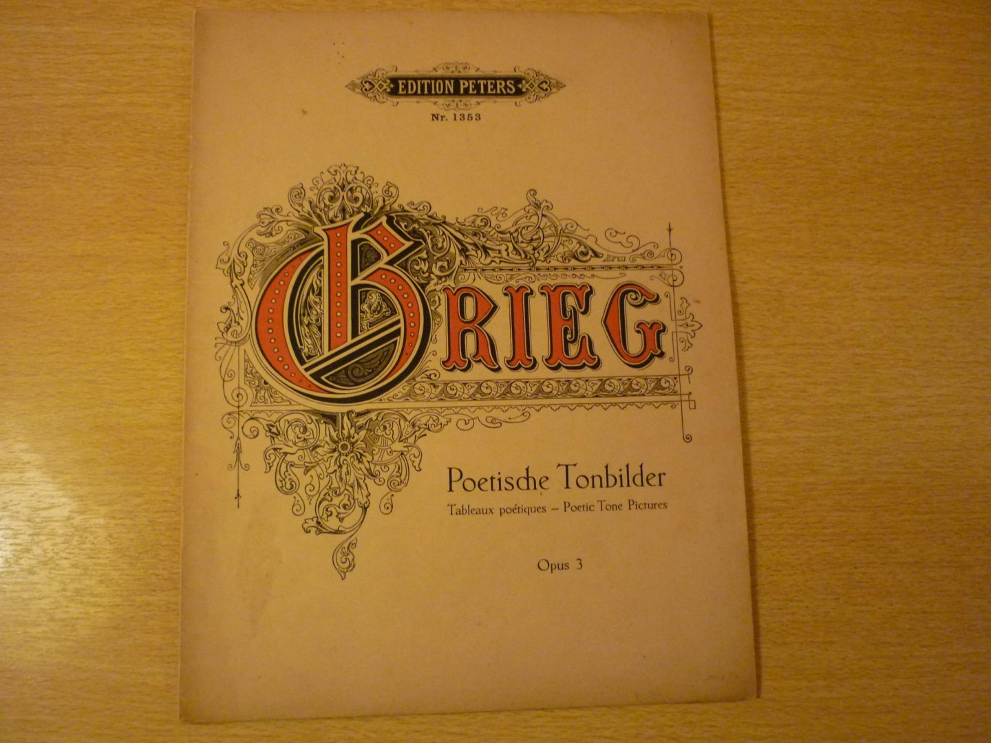 Grieg; Edvard - Poetische Tonbilder fur das Pianoforte / Tableaux Poétiques pour Piano Op. 3