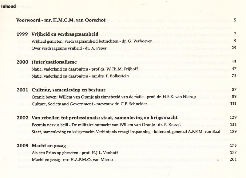 Verhoeven, Dr. G. (Gemeentearchivaris) - Willem van Oranjelezing Delft;  Lustrumuitgave 2003