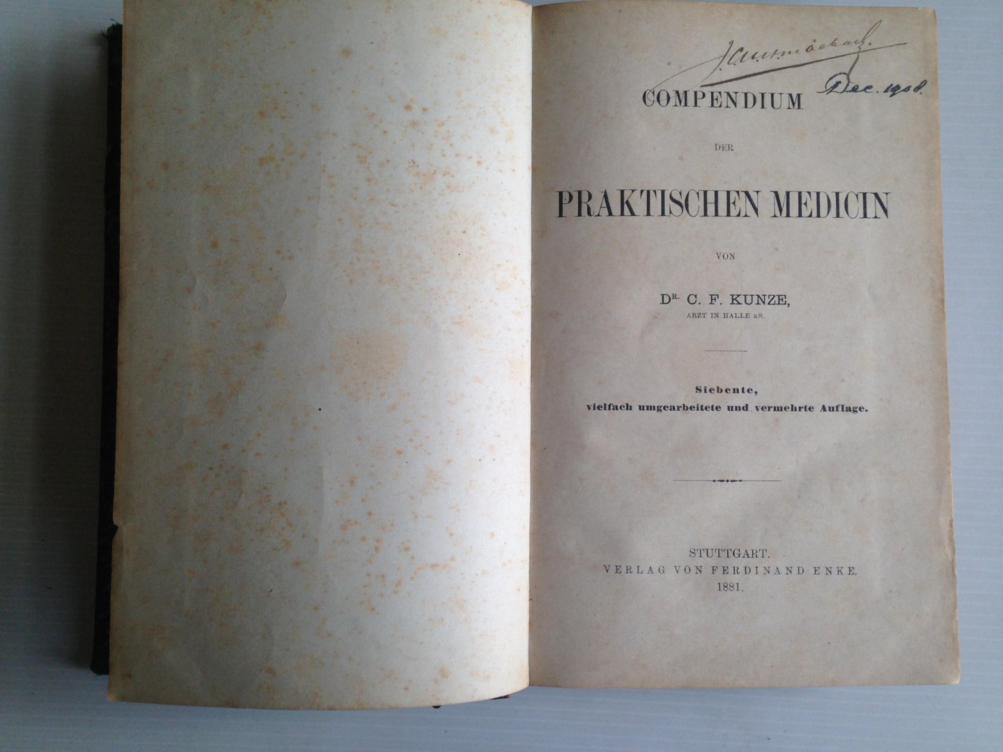 Kunze, Dr.C.F. - Compendium der praktischen Medicin