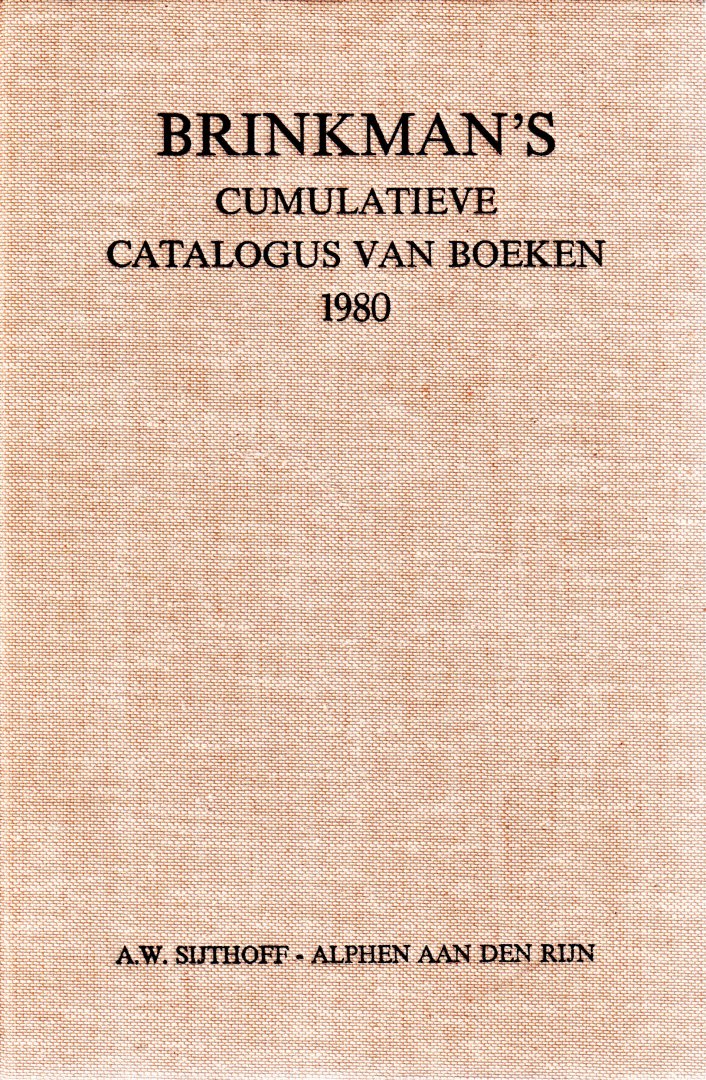  - Brinkman's cumulatieve catalogus van boeken 1980