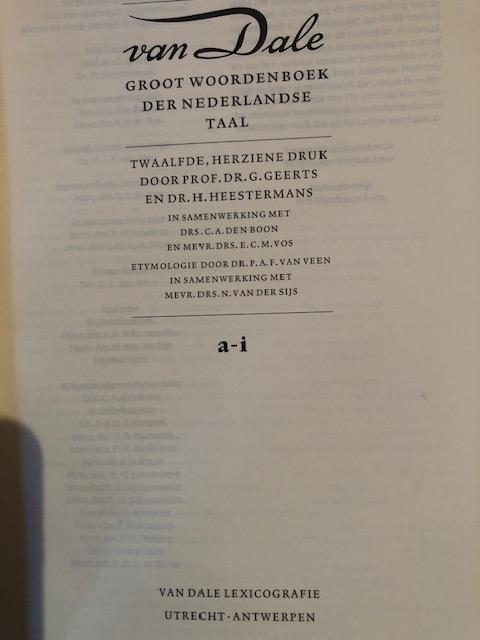Dale, van - Groot woordenboek der Nederlandse taal / druk 12