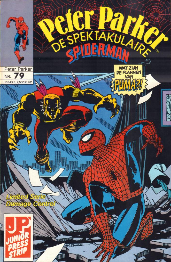 Junior Press - Peter Parker, de Spektakulaire Spiderman nr. 079, Limited Serie : Damage Control, geniete softcover, zeer goede staat