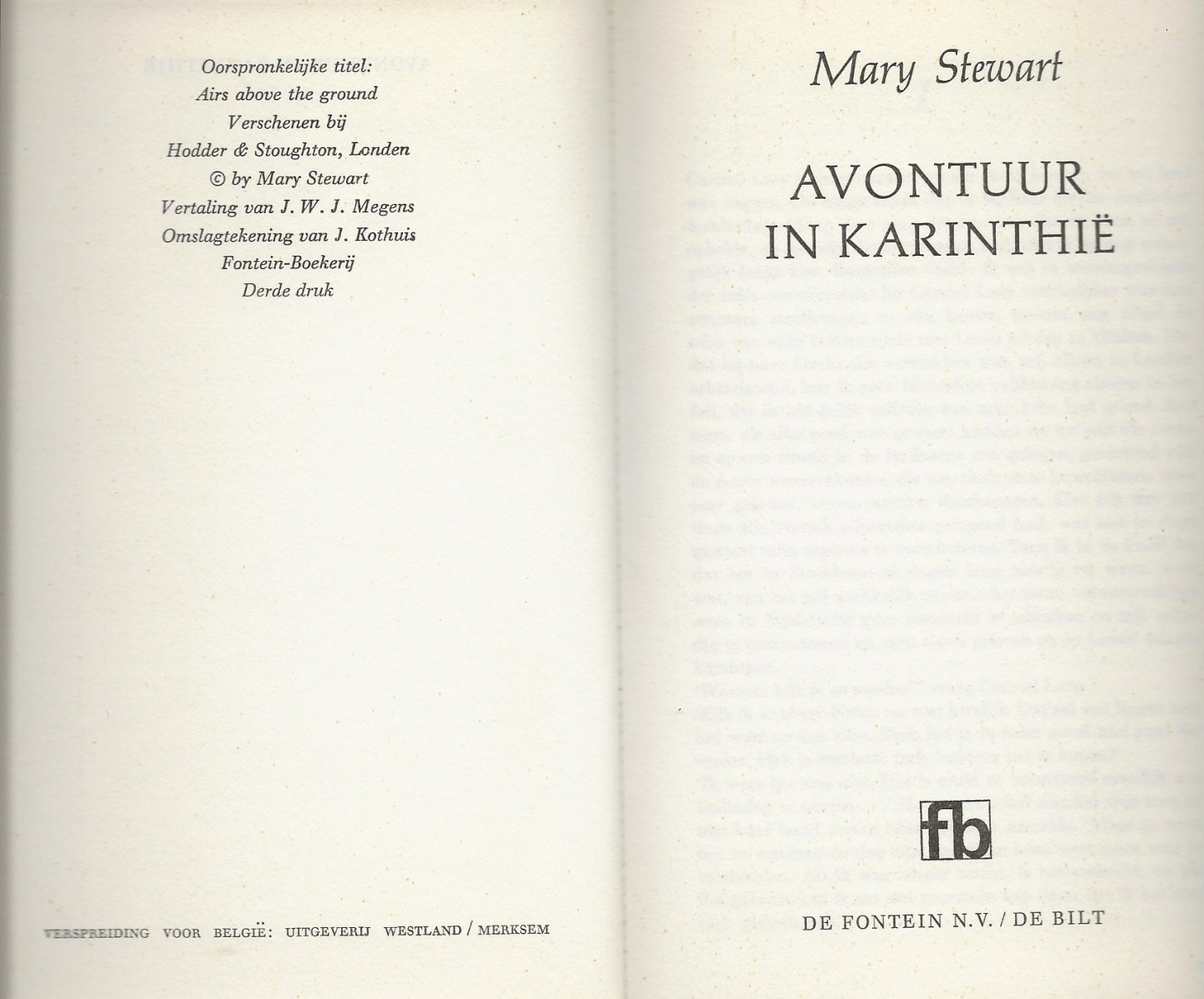 Stewart, Mary  Vertaling van J.W.J. Megens - Avontuur in Karinthie