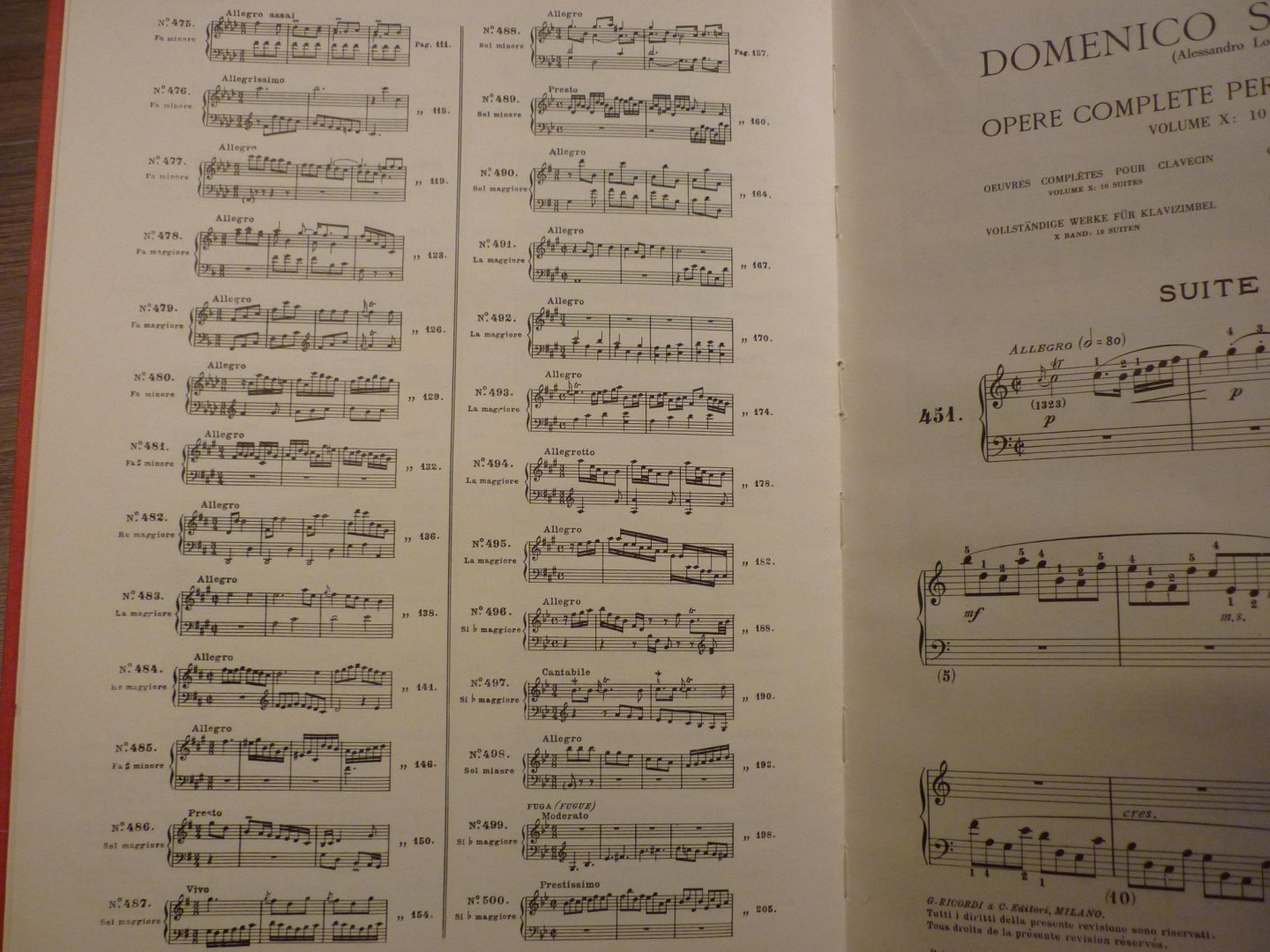 Scarlatti; Domenico (1685–1757) - Opere Complete Per Clav. Vol. 10; Suites No. 451 - 500; Voor Klavecimbel (of piano); Editor: Alessandro Longo