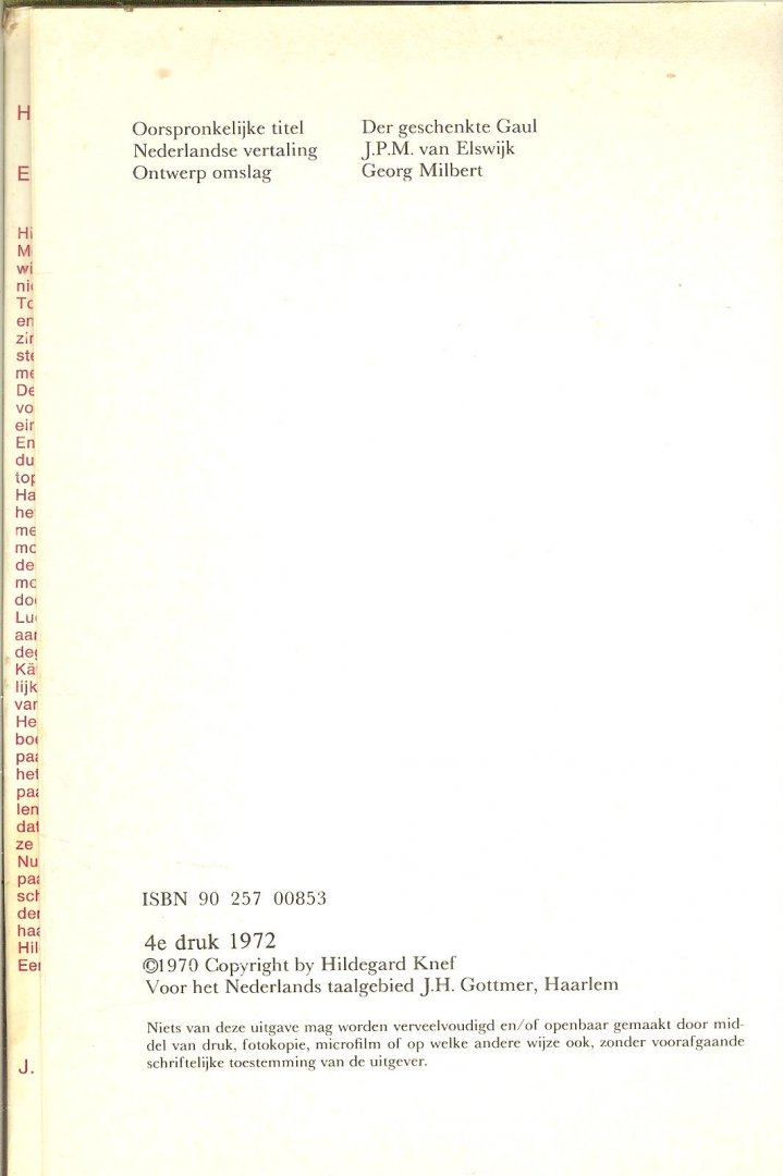 Knef Hildegard  Nederlandse Vertaling  J.P.M. van Elswijk - Een Gegeven Paard
