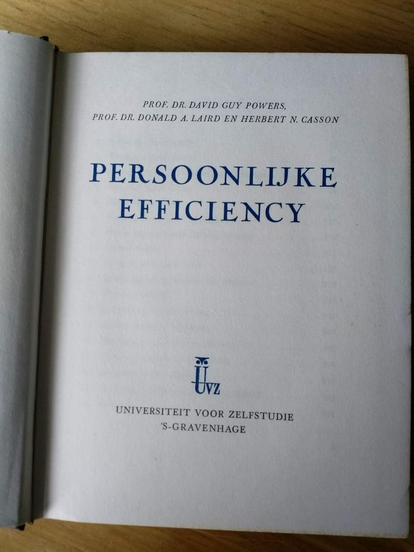 Powers, David Guy  en Donald A. Laird, Herbert N. Casson - Persoonlijke efficiency