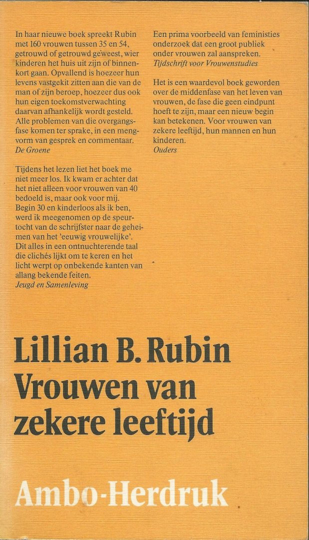 Rubin, Lillian B. - Vrouwen van zekere leeftijd