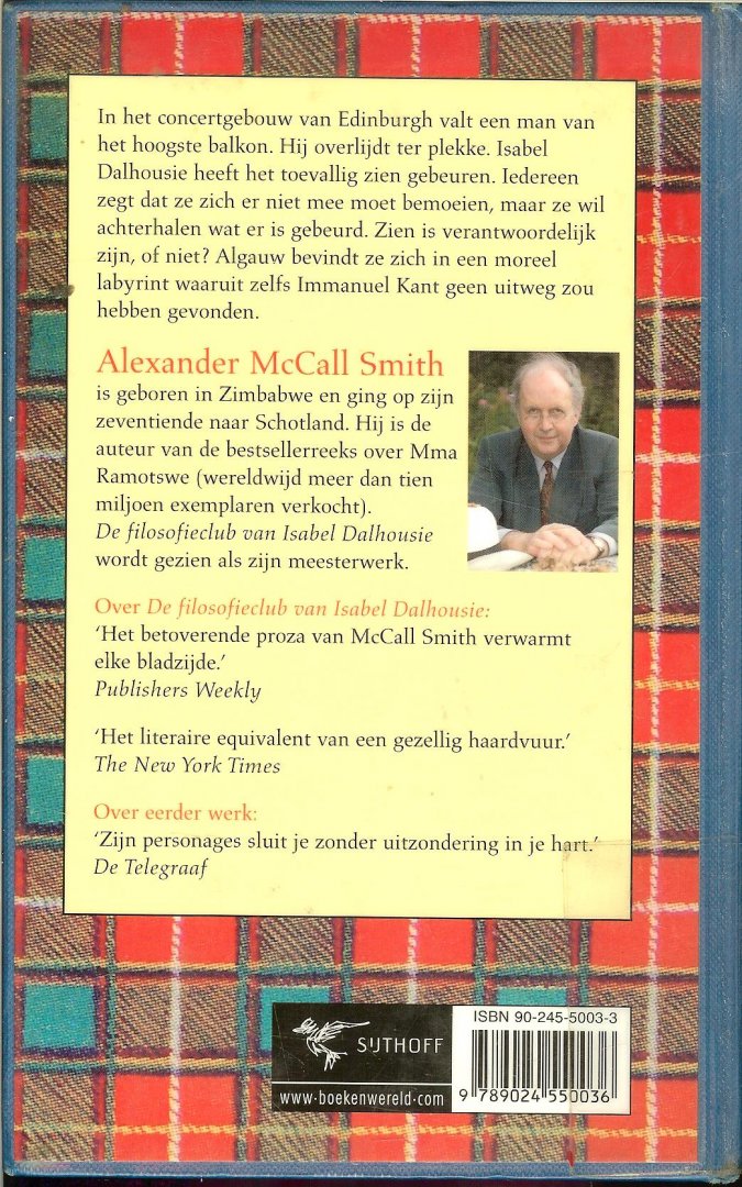 Smith, A. M. Alexander McCall Smith  Vertaald uit het Engels door Annemieke Oltheten - De Filosofieclub van Isabel Dalhousie