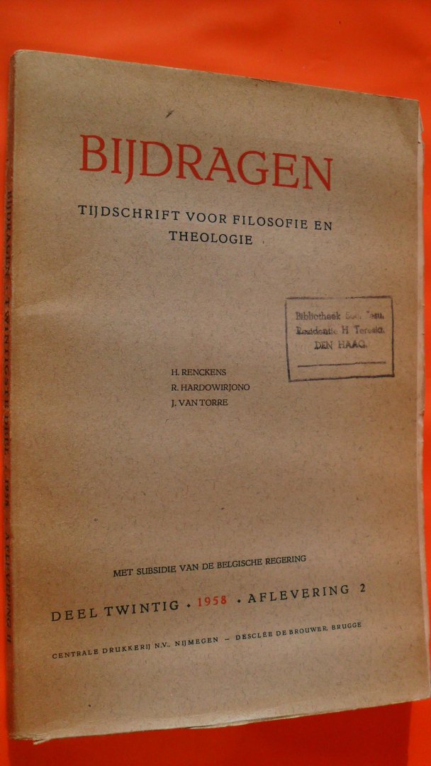 Renckens van Torre  e.a. - Bijdragen tijdschrift voor Philosophie en Theologie ofwel  Filosofie en Theologie
