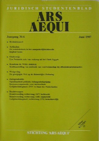 red. - Ars aequi. Juridisch studentenblad. 1987.