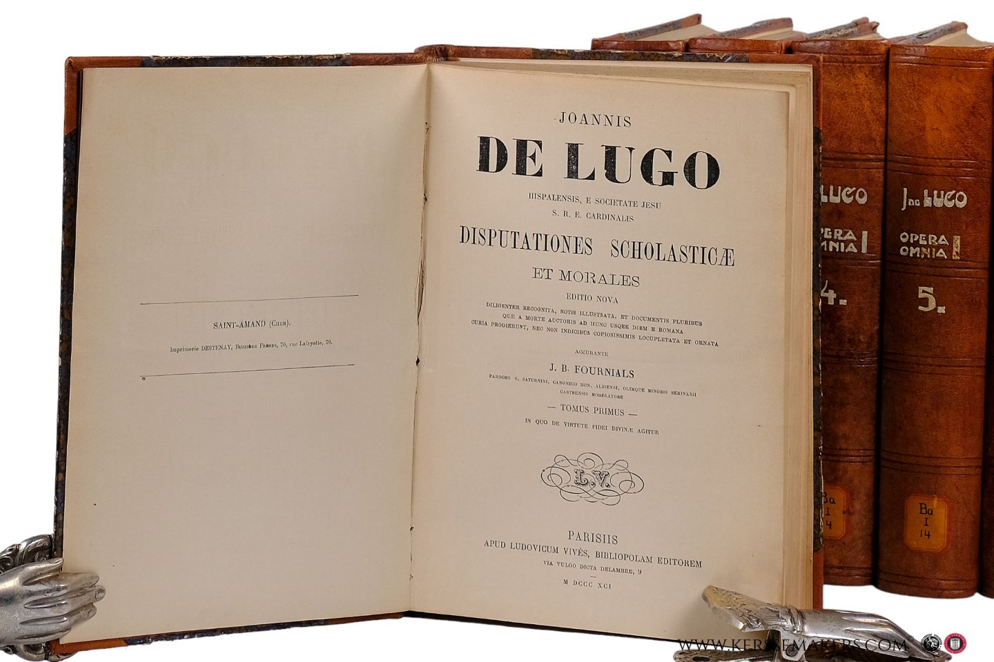 Joannis de Lugo / J. B. Fournials. - Disputationes scholasticae et morales. Editio nova... accurante J. B. Fournials. [ 8 volumes ].