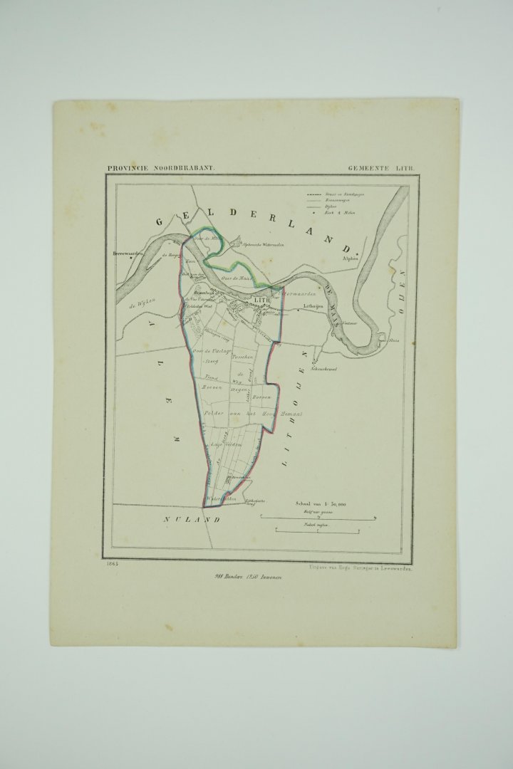 Kuyper, J. - Gemeentekaart Gemeente Lith - Kuyperkaartje - 1865