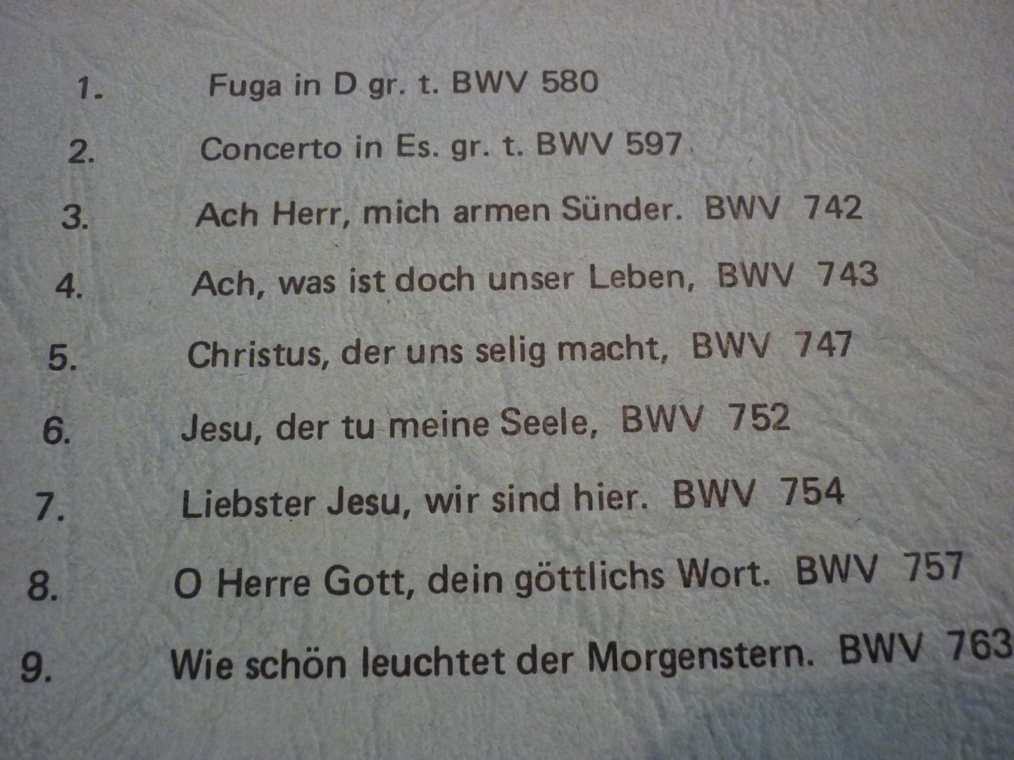 Bach; J. S. - Joh. Seb. Bach met o.a. Fuga in D gr. T. BWV 580; Verzameld door Bert Wisgerhof